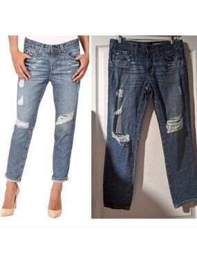 AG Adriano Goldschmied | The Beau Slouchy Skinny Blue Jeans